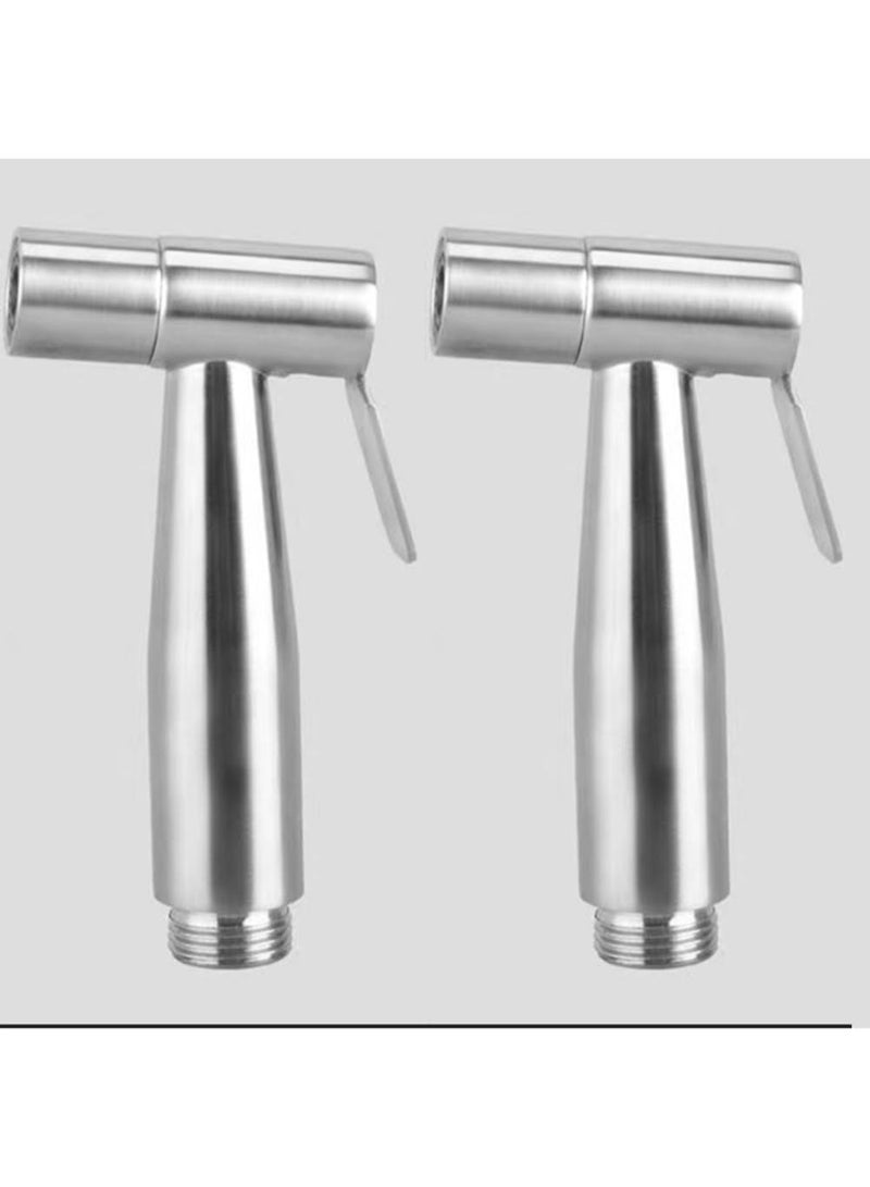 kunshao 2 Pack Stainless Steel Handheld Bidet Sprayer Head High Pressure Toilet Spray Nozzle for Bathroom Kitchen Hygienic Cloth Diaper Cleaning - Image 4